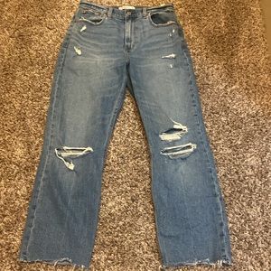 Abercrombie the ankle straight ultra high rise jeans